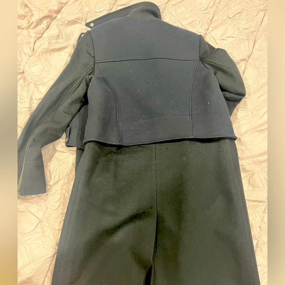 Veronica Beard Wool Trench coat with motorcycle and zipper detail sz 8 EUC - Picture 9 of 9